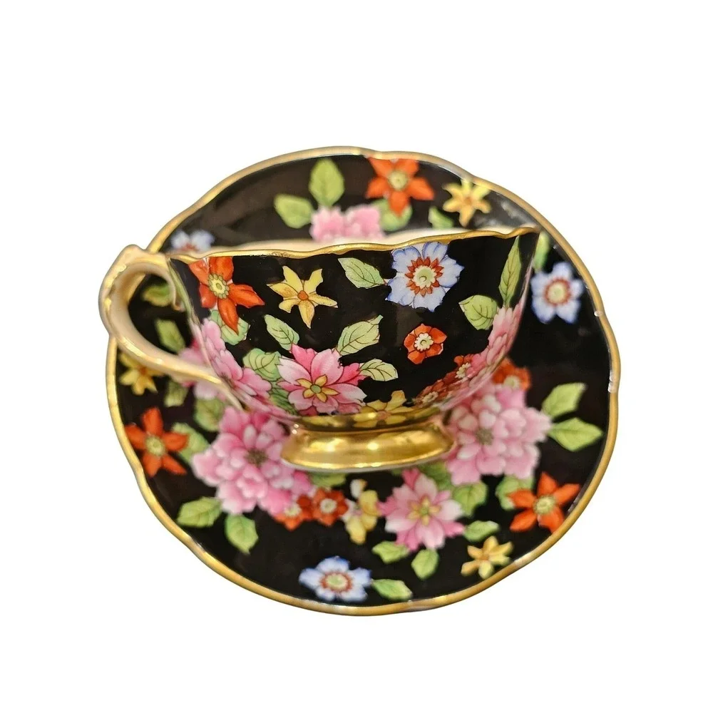 Vintage Paragon Chintz Teacup Saucer Set Floral Fine Bone China Made in England